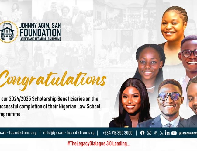 Celebrating the outstanding achievement of our 2024/2025 JASAN Foundation Scholarship Beneficiaries on completing the Nigerian Law School Programme