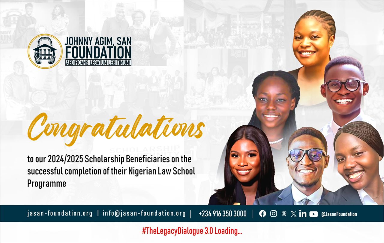 Milestone Achieved: JASAN Foundation 2024/2025 Scholarship Beneficiaries Successfully Complete the Nigerian Law School Programme